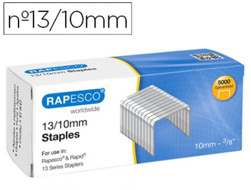 Agrafes rapesco galvanizados 13/10 caixa de 5000 unidades , Rapesco , 155363 , 5018505555081